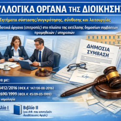 ΣΥΛΛΟΓΙΚΑ ΟΡΓΑΝΑ ΤΗΣ ΔΙΟΙΚΗΣΗΣ Ζητήματα σύστασης/συγκρότησης, σύνθεσης και λειτουργίας Γνωμοδοτικά όργανα (επιτροπές) στο πλαίσιο της εκτέλεσης δημοσίων συμβάσεων προμη-θειών / υπηρεσιών